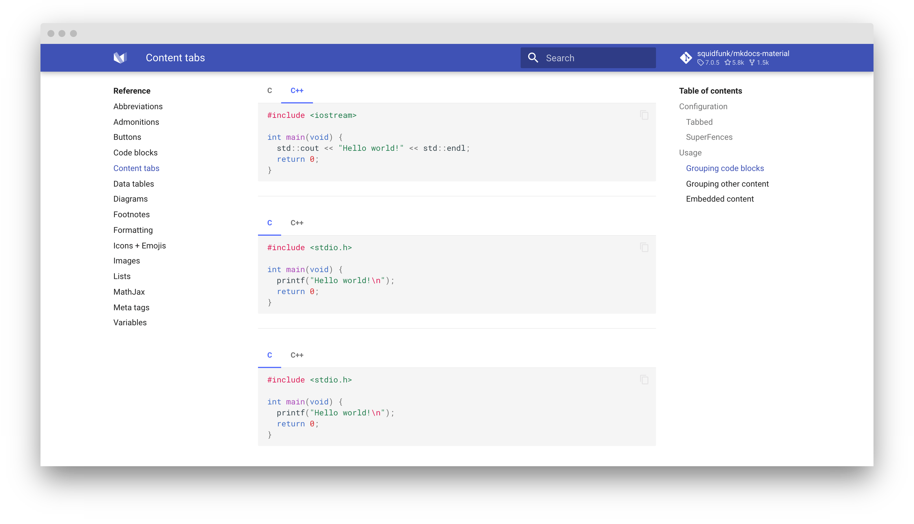 Linked content tabs disabled